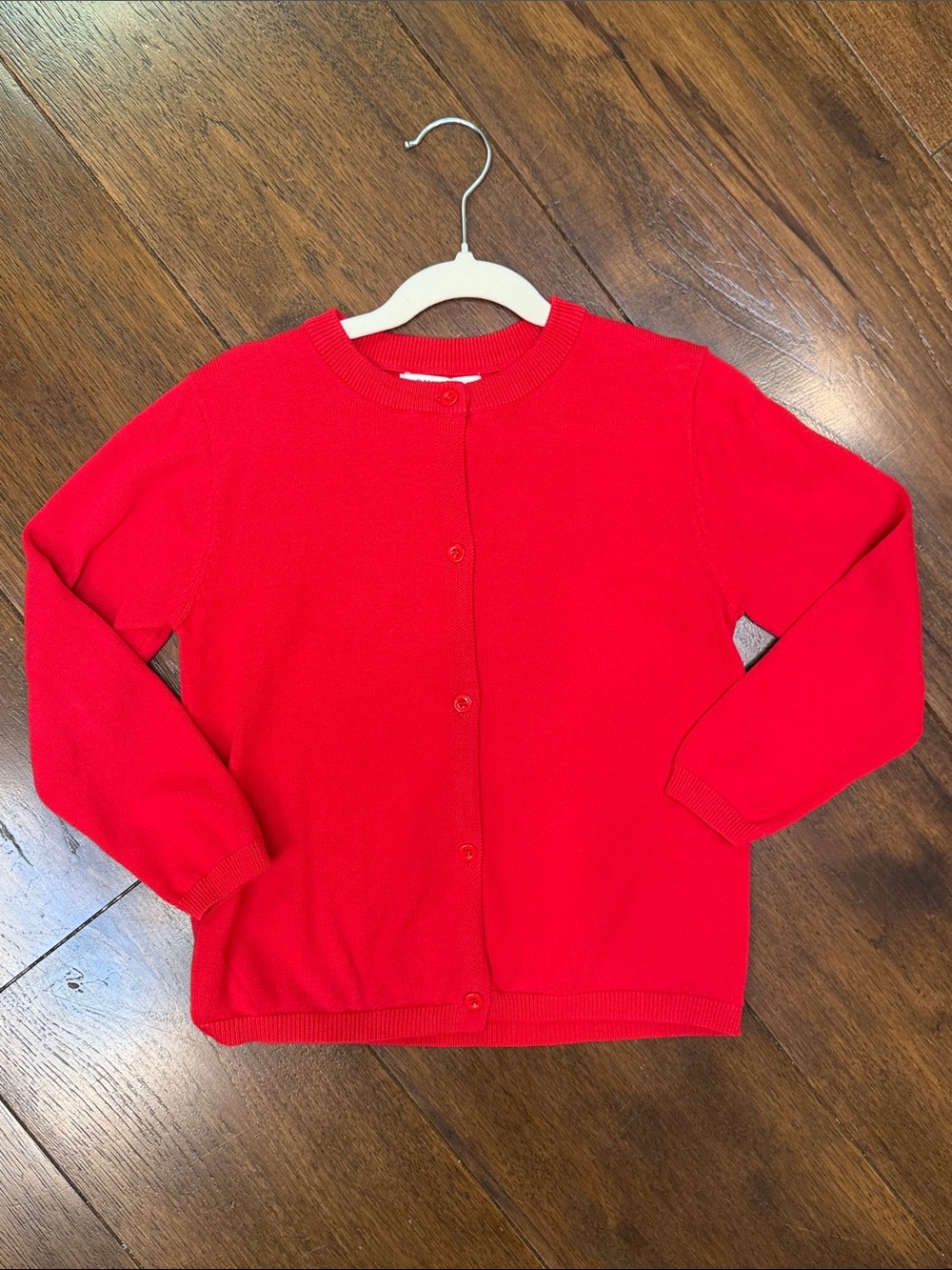 Campure - Girls’ Cardigan Cotton Button Down Sweater - Red - Size: 6Y